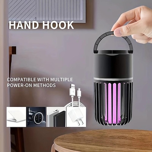 

lampe piège à moustiques insectifuge rechargeable usb avec poignée portable bug zapper