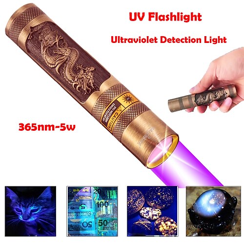 

365nm UV Flashlight Violet Ultraviolet Blacklight Torch Portable Purple LED Light For Detector Dog Urine Pet Stains Bed Bug