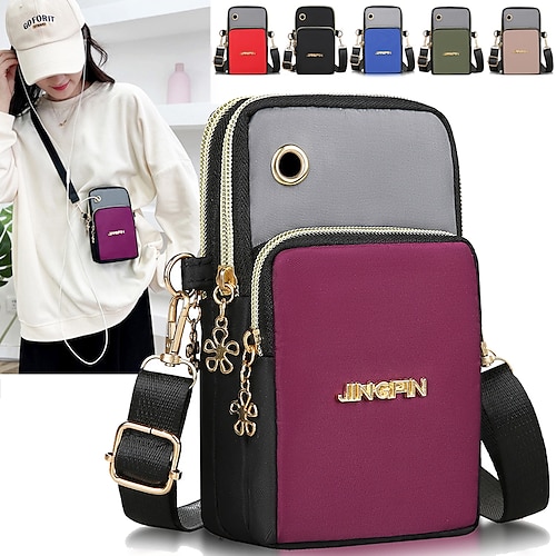 

Fashion Women Shoulder Messenger Bag Small Crossbody Bags Oxford Cloth Sport Phone Case for Running Clutch Phone Wallet Handbag