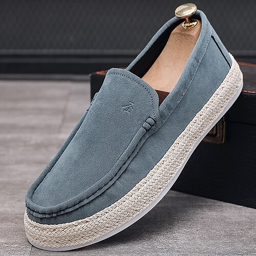 

Homens Mocassins e Slip-Ons Sapatos casuais masculinos Sapatos Confortáveis Vintage Casual Ao ar livre Casa Diário Caminhada Camurça Tecido Respirável Azul Caqui Primavera Outono