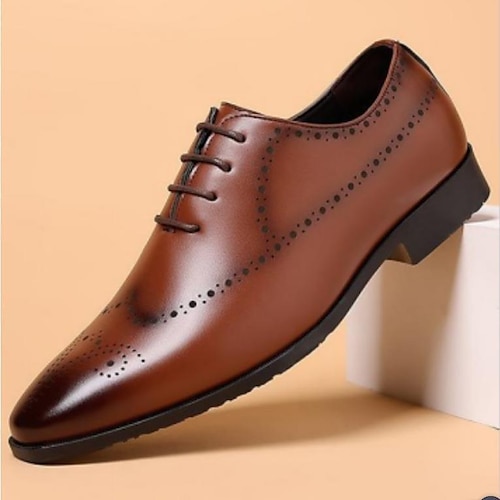 

Homme Oxfords Grandes Tailles Mocassins en cuir Entreprise Décontractées Extérieur du quotidien Polyuréthane Respirable Confortable Antidérapantes Marron foncé Noir Eté Printemps