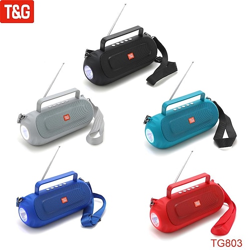 

t g tg803 novo alto-falante bluetooth alto-falante sem fio alto-falante portátil ao ar livre antena telescópica com luz led alça de ombro