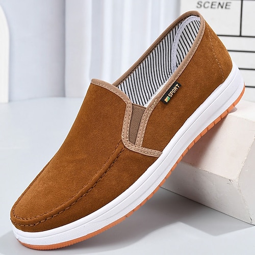 

Homme Mocassins et Slip On Chaussures décontractées pour hommes Baskets à enfiler Rétro Vintage Décontractées Extérieur Intérieur du quotidien Marche Toile Respirable Noir Chameau Café Eté Printemps