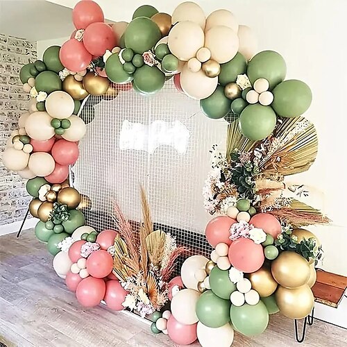 

105pcs ballon vert vintage chaîne fête d'anniversaire ballon de décoration de fête de mariage