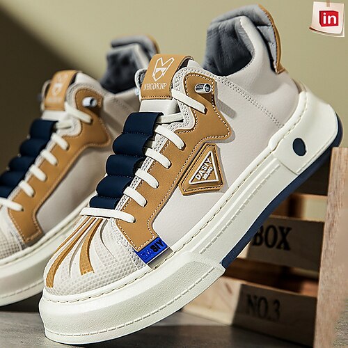 

Homens Tênis Sapatos casuais masculinos Sapatos Confortáveis Vintage Clássico Casual Ao ar livre Diário Escritório e Carreira Caminhada Couro Respirável off white Preto Bloco de cor Verão Primavera