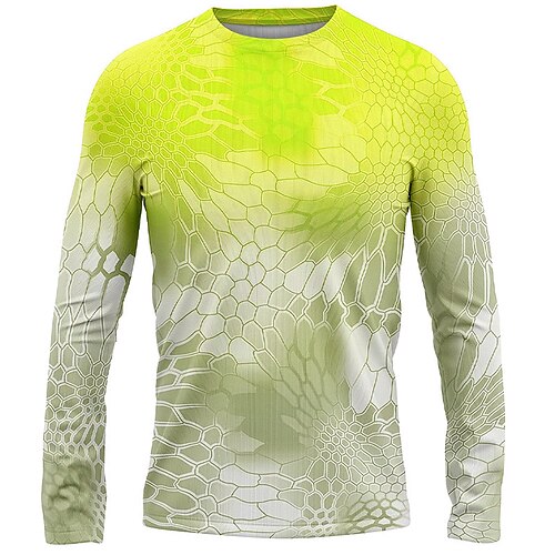 Men's Fishing Shirt Outdoor Long Sleeve UPF50+ UV Protection Breathable  Quick Dry Lightweight Top Summer Spring Outdoor Fishing Camping & Hiking  Yellow Red Blue 2024 - $17.99