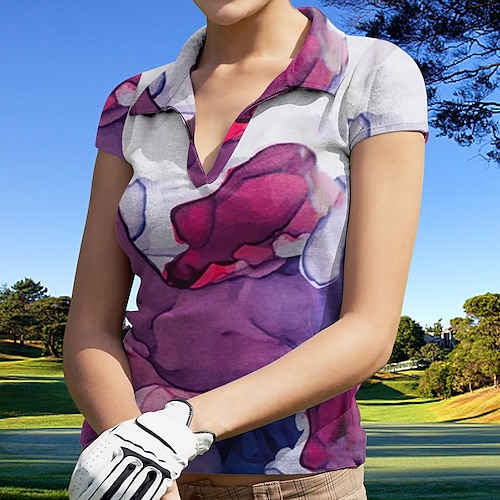 

Mujer Camisas de polo Camiseta de golf Transpirable Secado rápido Suave Manga Corta Camiseta Ajuste regular Impreso Verano Tenis Golf pepinillo