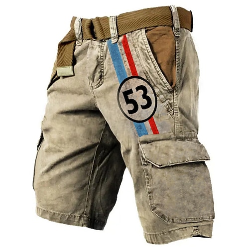 

Homme Short Short d'été Shorts décontractés Poche Cordon Taille elastique Graphic Lettre Respirable Doux Court Casual du quotidien Vacances Mode Vêtement de rue Kaki Micro-élastique