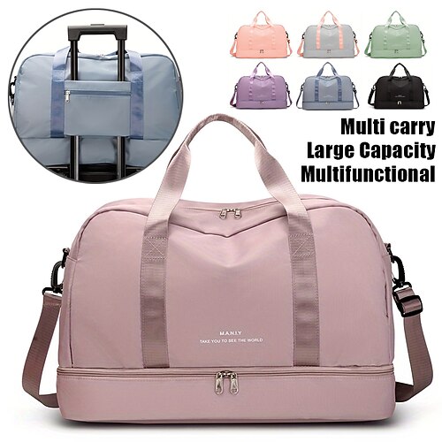 

Herren Damen Handtasche Umhängetasche Fitness-Tasche Reisetasche Nylon Outdoor Festtage Reißverschluss Hohe Kapazität Klappbar Leichtgewichtig Feste Farbe Kirschblütenpulver schwarz. lila.