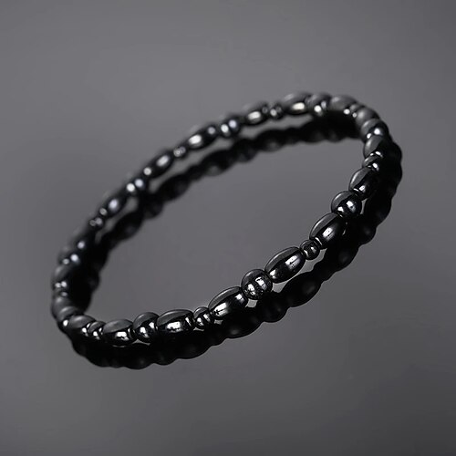 Rinhoo Hematite Magnetic Anklet - Multicolor Stone Therapy Bracelet - Women's Elastic Anklet