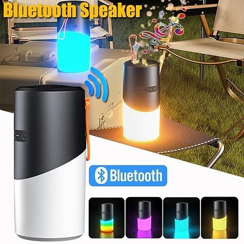 

2023 New Bluetooth 5.3 Speaker Portable Player with RGB Atmosphere Light Exquisite Night Light for Indoor Outdoor