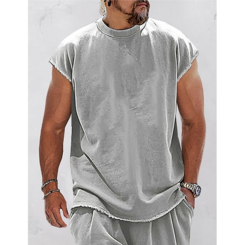 

Homme T shirt Tee T-shirt Plein Col Ras du Cou Plein Air Vacances Sangles Vêtement Tenue Mode Design basique