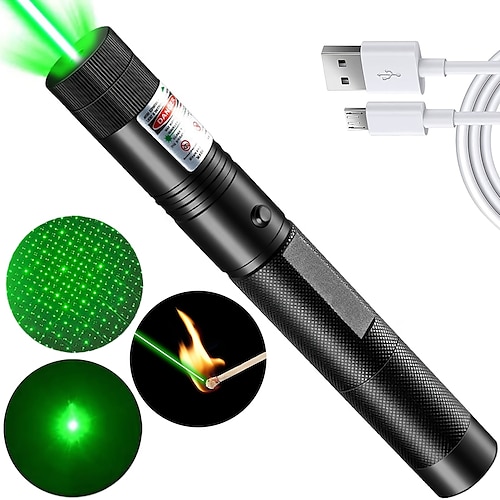 

USB Rechargeable Laser Light For Outdoor Hunting Hiking Camping Long Range Laser Beam Green Laser Pointer