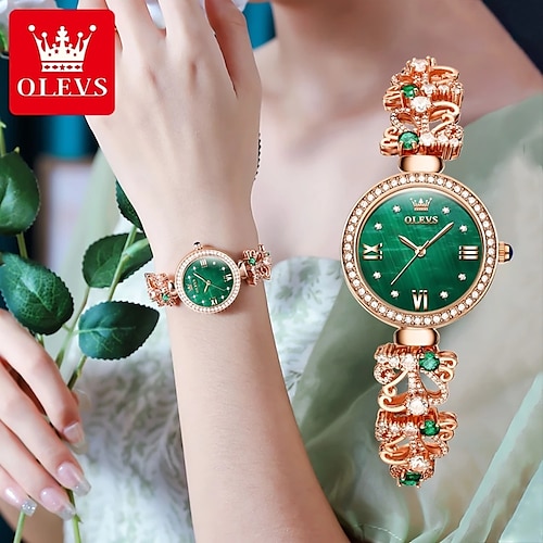 

OLEVS 9958 Fashion Waterproof Women Wristwatch Stainless Steel Strap Diamond-encrusted Hot Style Quartz Watches