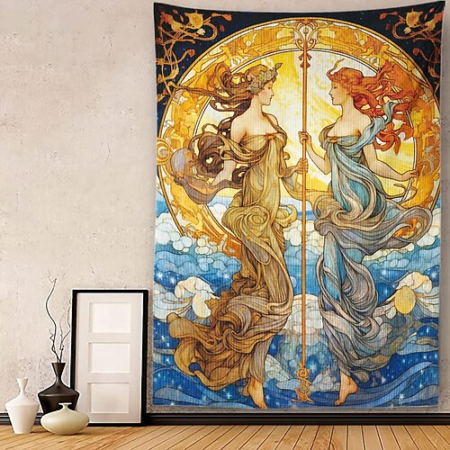 

Tarot Women Twins Hanging Tapestry Wall Art Large Tapestry Mural Decor Photograph Backdrop Blanket Curtain Home Bedroom Living Room Decoration