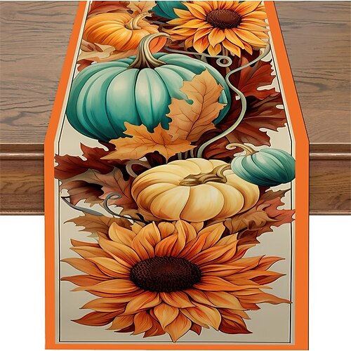 

Halloween Table Runner Pumpkin Spider Witch Ghost Tablerunner Farmhouse Indoor Table Autumn Decoration Table Flag Decor For Dining Weddig Party Holiday