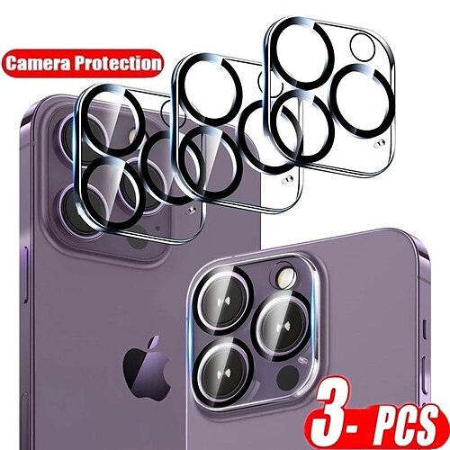 

3 piezas protector de lentes de cámara Para Apple iPhone 14 Pro Max 14 Plus 13 12 11 Pro Max Mini SE Vidrio Templado Dureza 9H Anti Burbujas Anti-Huellas A prueba de explosión Anti-Arañazos