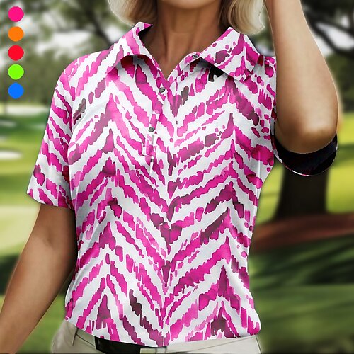 

Damen poloshirt Golfhemd Geknöpftes Poloshirt Atmungsaktiv Schnelltrocknend Feuchtigkeitsableitung Kurzarm Golfbekleidung Golfkleidung Regular Fit Bedruckt Sommer Tennis Golfspiel Pickleball