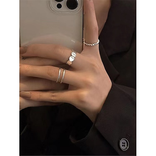 

Femme Alliances Mode Extérieur Géométrie Bague