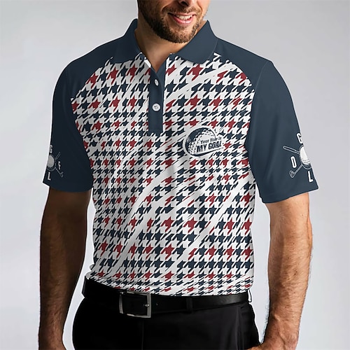 

Homens Camisa polo de caminhada Camisa de golfe Pólo de botões Respirável Secagem Rápida Pavio Humido Manga Curta Vestuário de golfe Roupas de golfe Normal Geométrica Verão Tênis Golfe Pickleball