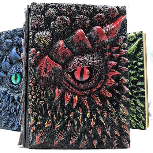 

Deluxe Animated Dragon Book,Goth Animated Dragon Book, Halloween Exquisite Household Resin Ornaments, Luxury Animated Dragon Book, Eye Motion,Triggered To Open Suddenly and Glow