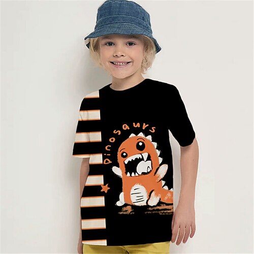 

Jungen T-Shirt Kurzarm T-Shirt Graphic Karikatur Buchstabe 3D-Druck Aktiv Sport Modisch Polyester Outdoor Casual Täglich kinderkleidung Rundhalsausschnitt 3-12 Jahre 3D-gedruckte Grafik Regular Fit