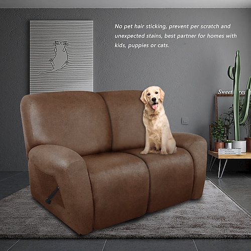 

capa reclinável elástica 2 lugares capa de sofá reclinável loveseat capa de sofá com laço elástico, protetor de móveis anti-riscos de gato para crianças, animais de estimação, cães, gatos