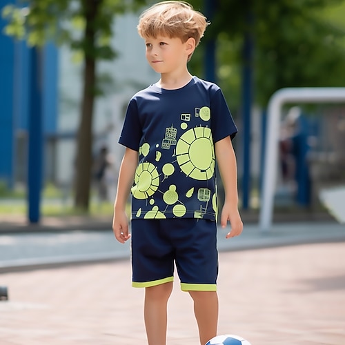 Boys 3D Graphic Geometric T-shirt & Shorts T-shirt Set Clothing Set Short  Sleeve 3D prints Summer Spring Active Sports Fashion Polyester Kids 3-13  Years Outdoor Street Vacation Regular Fit 2024 - $15.99