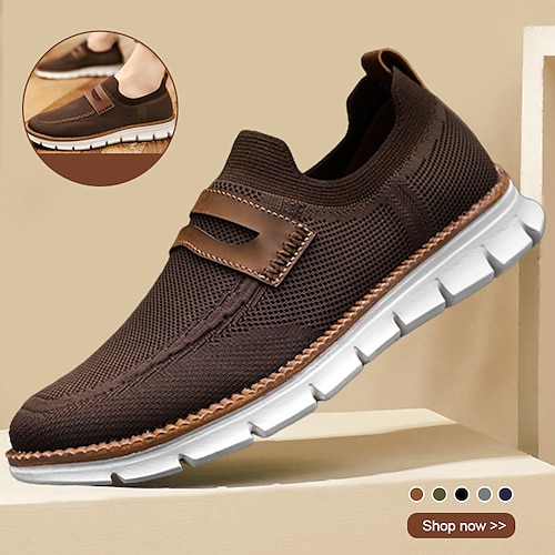 

Herren Turnschuhe Loafer Slip On Übergrössen Neuheit Loafer Brautkleider schlicht Outdoor Täglich Wanderschuhe Gitter Atmungsaktiv Komfortabel Rutschfest Schwarz Weiß Braun Sommer Frühling