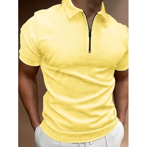 

Male Polo Daily Wear Lapel Short Sleeves Comfortable Printing Print Summer Relaxed Fit Black Yellow Light Green Pink Red Blue Polo