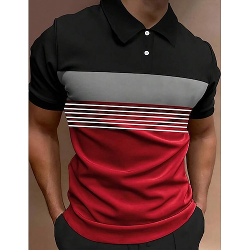 

Homens Polos de botões Camiseta Polo Casual Esportes Lapela Manga Curta Moda Básico Bloco de cor Botão Verão Normal Vermelho fogo Preto Branco Verde Tropa Azul Marinho Escuro Cinzento Escuro Polos de