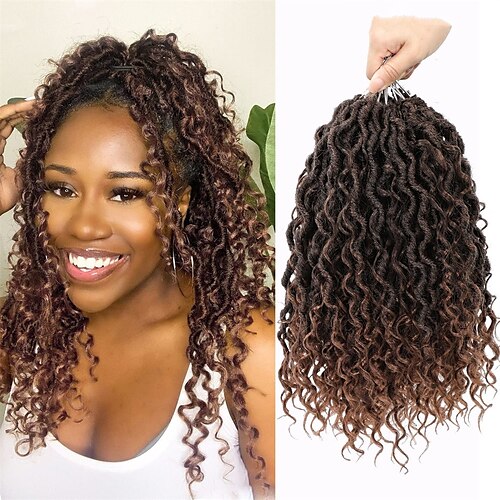 Goddess Locs Crochet Hair 12 Inch 7 Packs River Locs Curly Faux