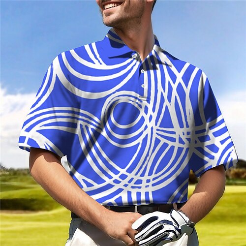 

Homens Mulheres Camisa polo de caminhada polo combinando Camisa de golfe Respirável Secagem Rápida Pavio Humido Manga Curta Vestuário de golfe Roupas de golfe Normal Estampado Verão Tênis Golfe