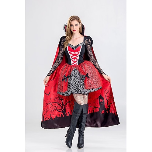  Hexe Vampir Film-/TV-Themenkostüme Halloween Cosplay Kostüm Partykostüm Maskerade Walpurgisnacht Outfits Cosplay Erwachsene Damen Maskerade Karneval Leistung Party Halloween Einfache Halloween-Kostüme