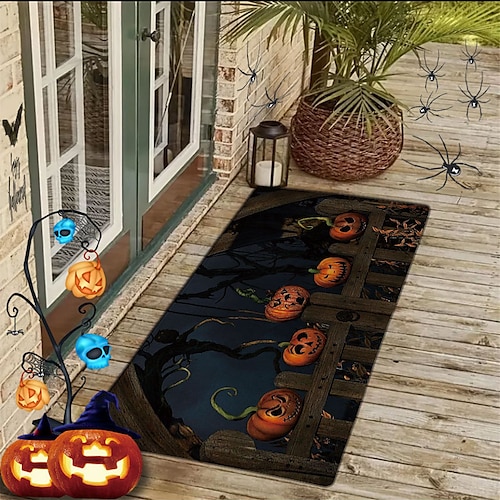 

Halloween Rug Dog Tracks Floor Mat Door Mat Hallway Carpets Area Rugs Washable for Bedroom Living Room Kitchen Bathroom Anti-Slip Floor Mats