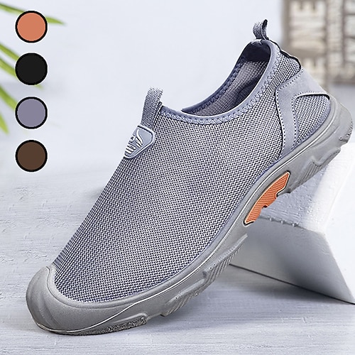 

Homens Mocassins e Slip-Ons Sapatos Confortáveis Mocassins de pano Casual Ao ar livre Diário Caminhada Tecido Respirável Confortável Antiderrapante Cinzento Verão