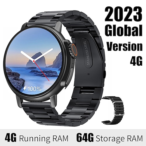 

2023 versão global 4g net smartwatch monitor de freqüência cardíaca chamadas viva-voz com câmera gps localização android 8.0 e superior relógio inteligente 1,52 polegadas