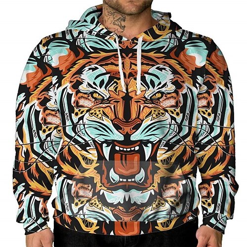 

Homens Moletom com capuz Marron Com Capuz Animal Estampas Abstratas Imprimir Diário Esportes Impressão 3D Roupa de rua Designer Básico Primavera Outono Roupa Moletons Moletons