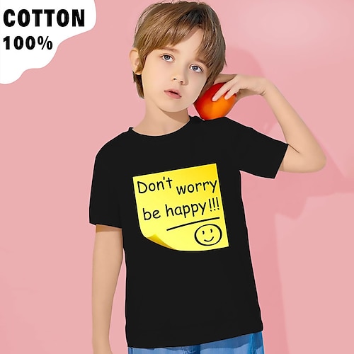 

Chico Camiseta Manga Corta Camiseta Graphic Letra Impresión 3D Activo Deportes Moda 100% Algodón Exterior Casual Diario Niños Cuello redondo 3-12 años Gráfico impreso en 3D Ajuste regular Camisa