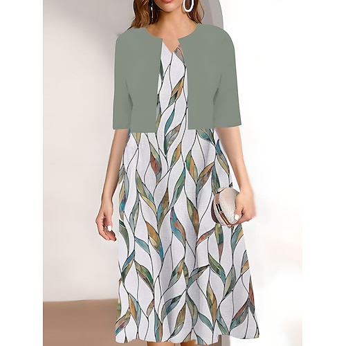 

Mulheres Conjunto de vestido de duas peças Vestido casual Vestido estampado Ao ar livre Diário Moda Elegante Imprimir Vestido midi Decote V Meia Manga Floral Imprimir Normal Rosa Azul Marinha Azul Céu