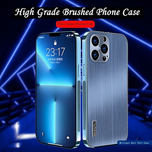 

Phone Case For Apple iPhone 14 13 12 Pro Max Plus Ultra Thin Case Bumper Frame anti-drop Military Grade Protection Solid Colored Armor Aluminum Alloy