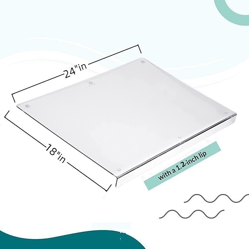  Clear Cutting Board for Kitchen with Lip with Non Slip 24 Wide  x 18 Long AZM Displays: Home & Kitchen