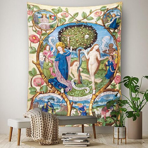 

adam eve suspendu tapisserie mur art saint maria grande tapisserie murale décor photographie toile de fond couverture rideau maison chambre salon décoration