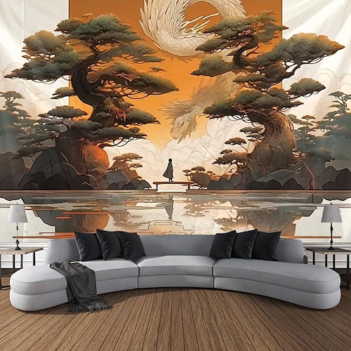 

árvore dao chinesa tapeçaria pendurada arte da parede grande tapeçaria mural decoração fotografia pano de fundo cobertor cortina casa quarto sala de estar decoração