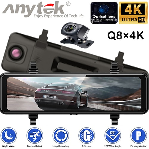 

Q8 1080p / 2160P Nouveau design / HD / Enregistrement automatique de démarrage DVR de voiture 170 Degrés Grand angle 10 pouce IPS Dash Cam avec G-Sensor / Surveillance du stationnement / Détection de