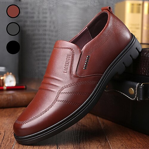 

Homme Mocassins et Slip On Chaussures décontractées pour hommes Chaussures de confort Classique Décontractées du quotidien Faux Cuir Respirable Confortable Antidérapantes Noir Marron Printemps Automne