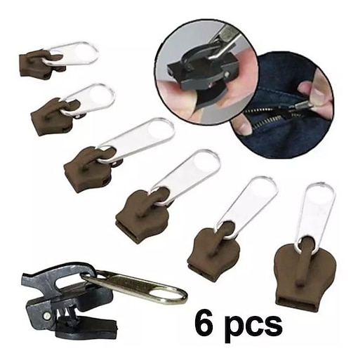 6pcs Fix Zip Puller Set- Zip Slider Repair Instant Kit - Fix Zipper  Removable Rescue Replacement Pack, Instant Zipper Set 2023 - € 2.99