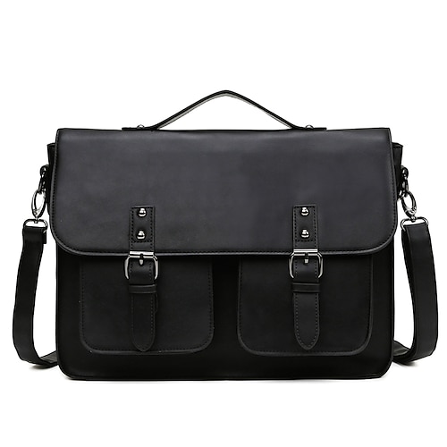 

Homens Bolsa crossbody Bolsa de ombro Sintético Diário Grande Capacidade Prova-de-Água Côr Sólida Preto