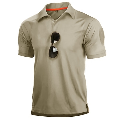 

Homens Polos de botões Camiseta Polo Casual Feriado Lapela Manga Curta Moda Básico Tecido Clássico Verão Normal Preto Verde Tropa Marron Cinzento Polos de botões