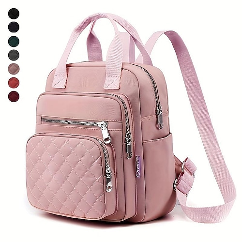 

Damen Rucksack Outdoor Täglich Feste Farbe Polyester Nylon Einstellbar Hohe Kapazität Atmungsaktiv Reißverschluss Weinrot Schwarz Rosa